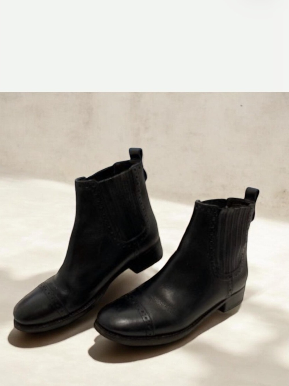 Tory Burch Genuine Leather Black Ankle Boots Size 7.5